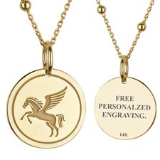 14K Gold Pegasus Halskette
