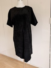 Closed echtleder kleid - kleid, schwarz