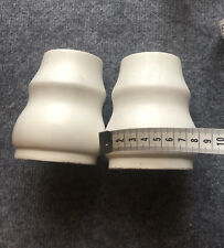 2x große weisse HOLZ Möbelfüße Kommode Bett Schrank B/H ca. 8x12 cm Kugel Fuß