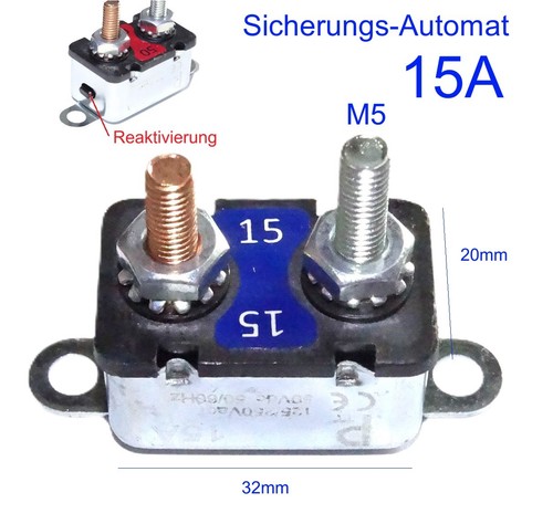 12v 15a kfz sicherungsautomat - 12v,