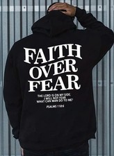 Faith Over Fear Herren Hoodie Kapuzenpullover Fashion Mode Lifestyle bis 5XL