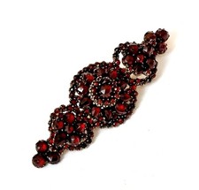 Biedermeier Granat Brosche