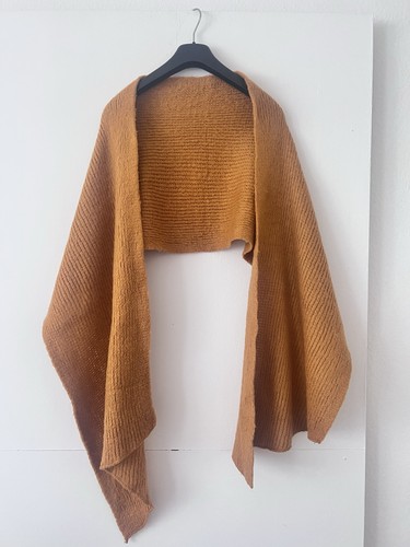 Schal senfgelb cognac xxl