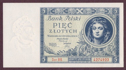 Polen zlotych banknote 1930 - 5,