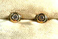 750 Gold 18 K Gold Ohrringe Ohrstecker Brillant Solitär je 0,05 ct  Juwelier