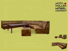 WMK Große & sehr bequeme modulare Vintage Sitzgarnitur aus 3er & 2er Sofa , 2 Se