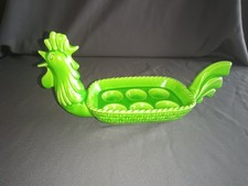 Keramik Eierteller Eierplatte Eier Servierteller mit Hahn Cortendorf Handgemalt