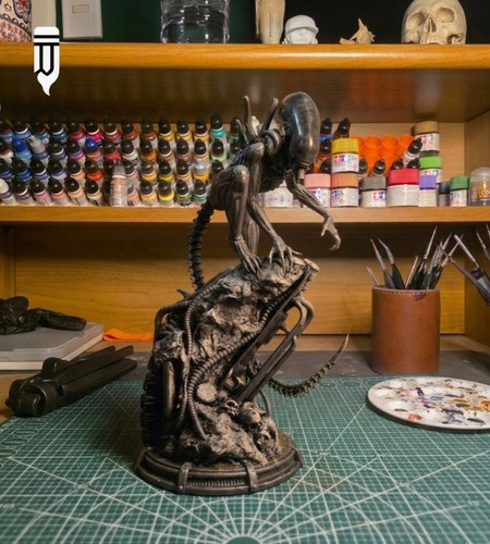 Alien xenomorph figur bemalt - alien, (bemalt