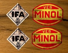 4x Minol IFA Vintage VEB DDR Aufkleber Auto Oldtimer KULT Ratte Retro Ossi #939