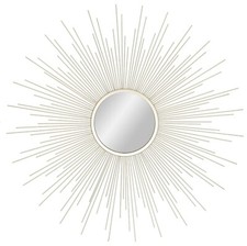 Leonique Wand Deko Glas Spiegel Metall goldfarben Durchmesser 70cm