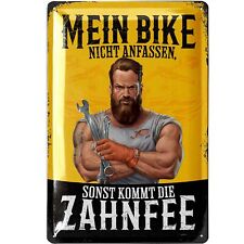 Retro Blechschild ZAHNFEE, Motorrad Geschenke, lustige Blechschilder 20x30cm