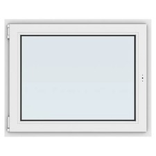 Kunststofffenster New Basic, 100 x 80 cm, DIN-Scharnier: links, weiß - A