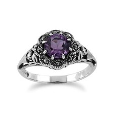 Jugendstil Rund Amethyst &