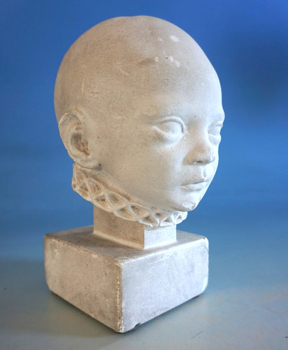 Alte figur gips kind kopf - alte,
