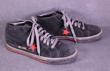 Converse One Star Mid Herren Chucks Sneaker Gr. 44 schwarz rot grau Leder  BC714