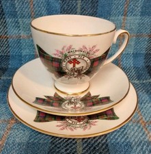Scottish Tartan Clan MacDonald Royal Grafton Teetasse Untertasse Teller Trio