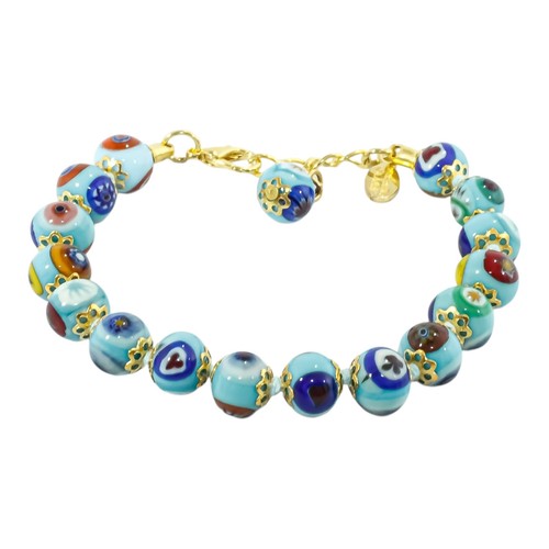 Murano glasarmband blau multi - blau,