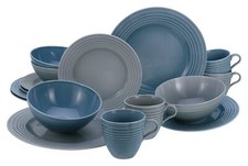 CreaTable Kombiservice Geschirrset Stripes stein Porzellan 16 tlg. - Neu