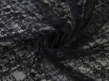 RASCHEL SPITZE Tüllspitze fest Meterware kleine Blüten SCHWARZ EUR 5,98/m