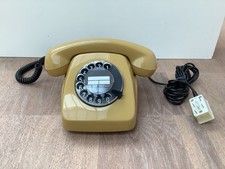 Telefon mit Wählscheibe senf-gelb ocker / Post FeTAp 611-2  1970er NEUWERTIG