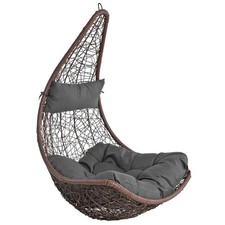 Hängesessel Polyrattan Hängekorb ohne Gestell Hängestuhl Hängeschaukel Braun