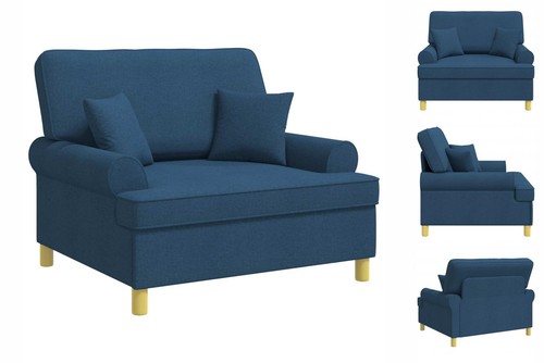 Sessel mit kissen - kissen, blau