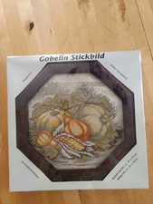 Gobelin Stickpackung 31 cm Durchmesser mit Holzrahmen