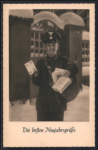 Ansichtskarte postbote - ansichtskarte,