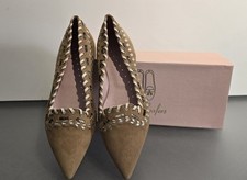 Pretty Loafers Pretty Ballerina  braun  Gr. 37 hellbraun mit Stickerei