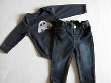 2tlg. Babyset, Jeans von H&M + Body Liegelind, Gr. 62/68