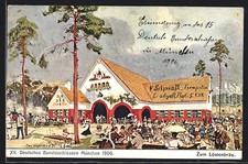 Künstler-AK Claus Bergen: München, XV. Deutsches Bundesschiessen 1906, Gasthaus 