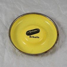 Zahlteller Schale Aschenbecher Union Briketts Metall Emaille Werbung Bergbau