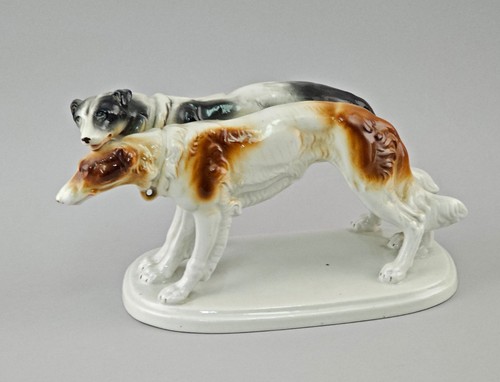 Porzellanfigur windhundegruppe - porzellanfigur,