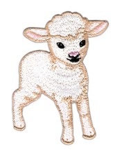 an78★Lämmchen Lamm Schaf Aufnäher aufbügeln Bügelbild Applikation 6,9 x 4,7 cm