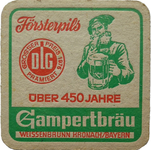 Alter bierdeckel gampertbräu - bierdeckel,