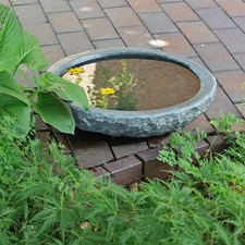 Granit Wasserschale Vogeltränke Naturstein Ø 46cm groß Vogelbad Steinschale 3