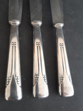 3 Menümesser WMF Jugendstil  Design ALBERT MAYER 1900  Würfelmuster Mod. 34