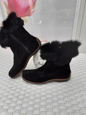 Stiefel Boots made in Italy schwarz Gr. 36 Wildleder echt Fell