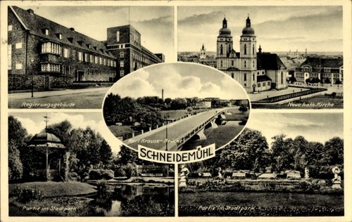 Piła schneidemühl - ak,