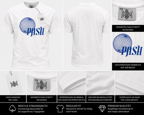 Pash globe shirt herren - t-shirt,