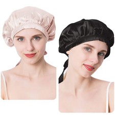 Duschhaube Seidenhaube 100% Maulbeerseide Luxuriöse Schlafmütze rund Vivi Idee