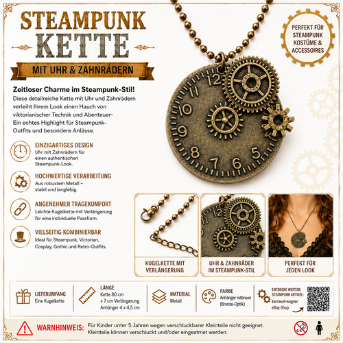 Steampunk kette uhr - steampunk,