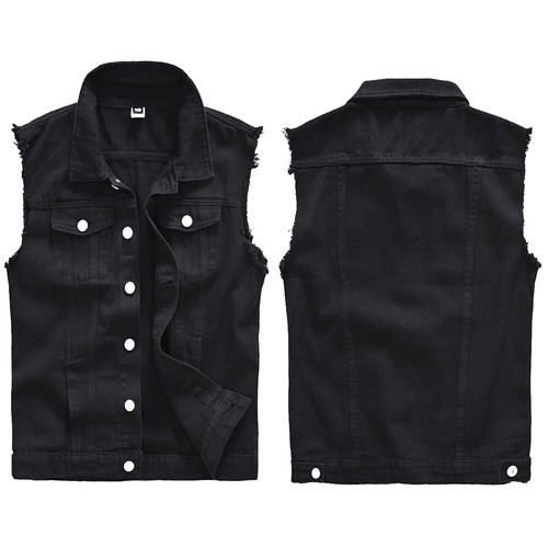 Herren denim biker weste - biker,