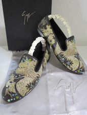 Giuseppe Zanotti*Loafer*Slipper*Gr.37*Nero/Gold*Drache/Strass*Top Zustand*Rar!!!