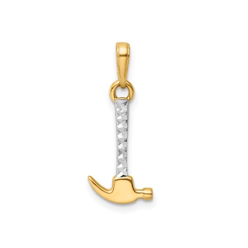 14k gold rhodium hammer - rhodium,