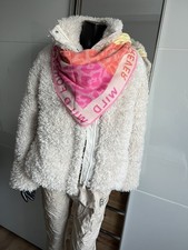 Curly Lammfell Imitat Jacke Terry in Nuts off white Gr L 