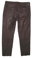 " PANTERA " Herren- LEDERJEANS / Nubuk- Lederhose in dkl.- braun W38"/ L33"