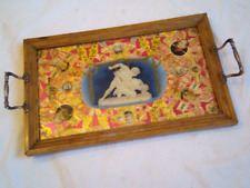 Tablett um 1900 mit Glasplatte