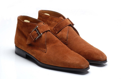 Magnanni tan brown suede monk - tan,