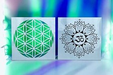 Blume des Lebens Schablone + Mandala Schablone Lotus je 25 cm x 25 cm Nr. 126